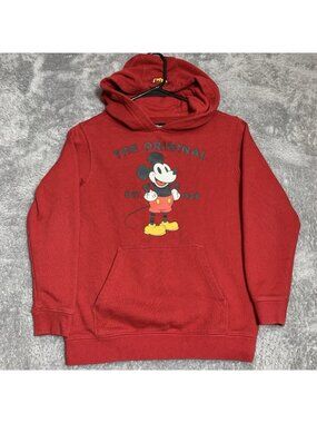 Vans Hoodie Unisex Small Red Disney Mickey Mouse Graphic Pullover Sweatshirt